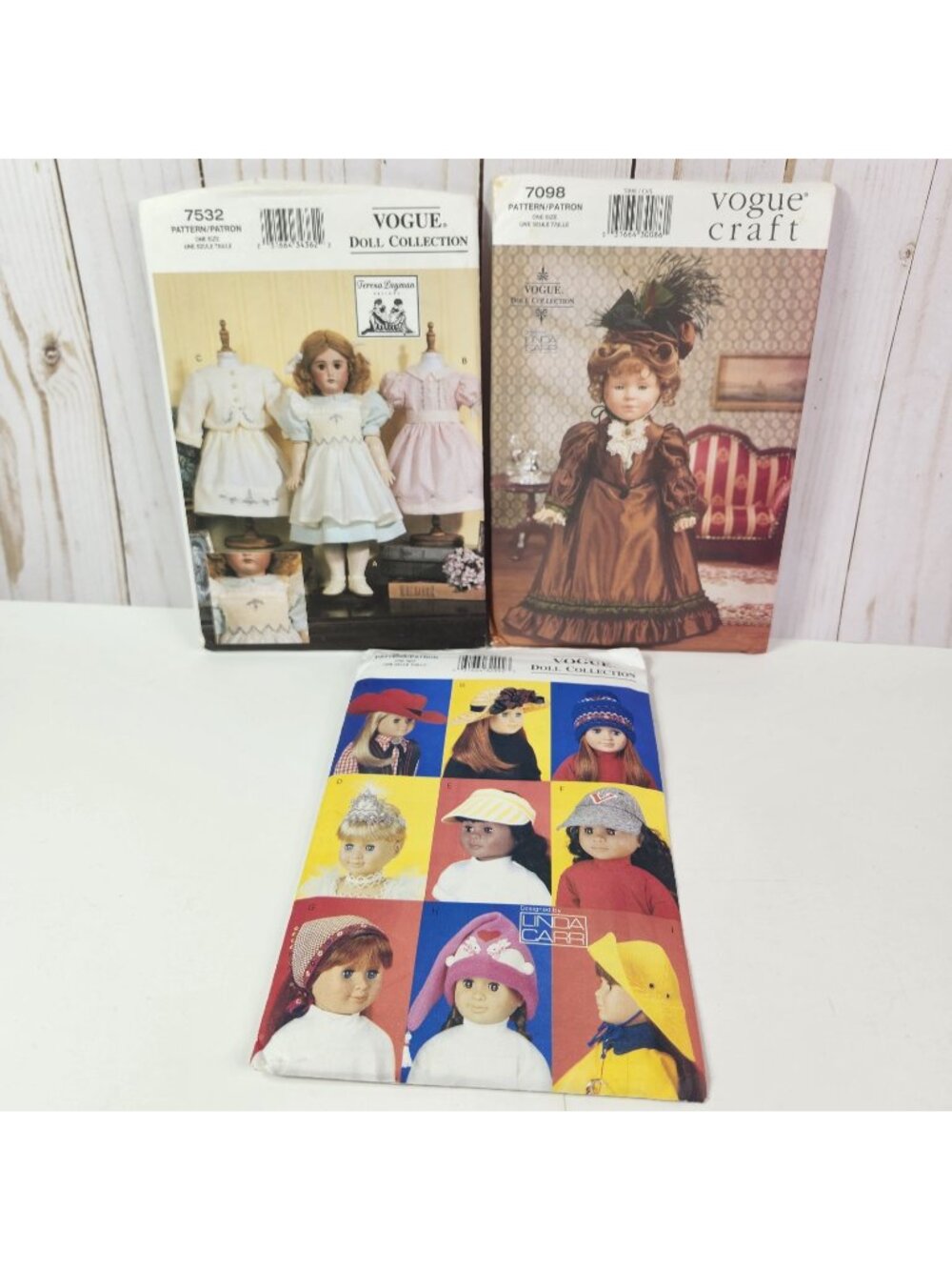 VOGUE Doll Dress Hat L Carr T Layman Clothes 18" Pattern 7098 7532 7404 UNCUT